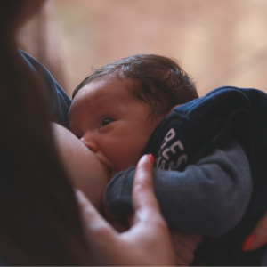 Newborn breastfeeding with a good latch